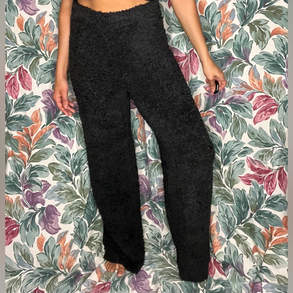 Black Fuzzy Gianni Bini Wide Leg Pants